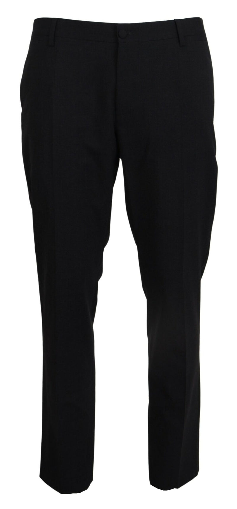 Gray Wool Stretch Dress Formal Slim Fit Pant-Dolce & Gabbana-LabelTerrace.com