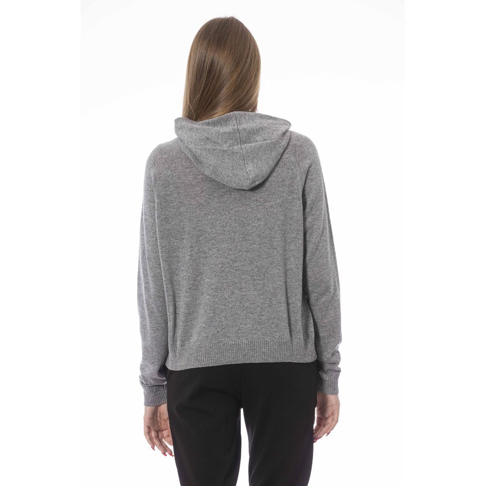 Gray Wool Women Sweater-Baldinini Trend-LabelTerrace.com