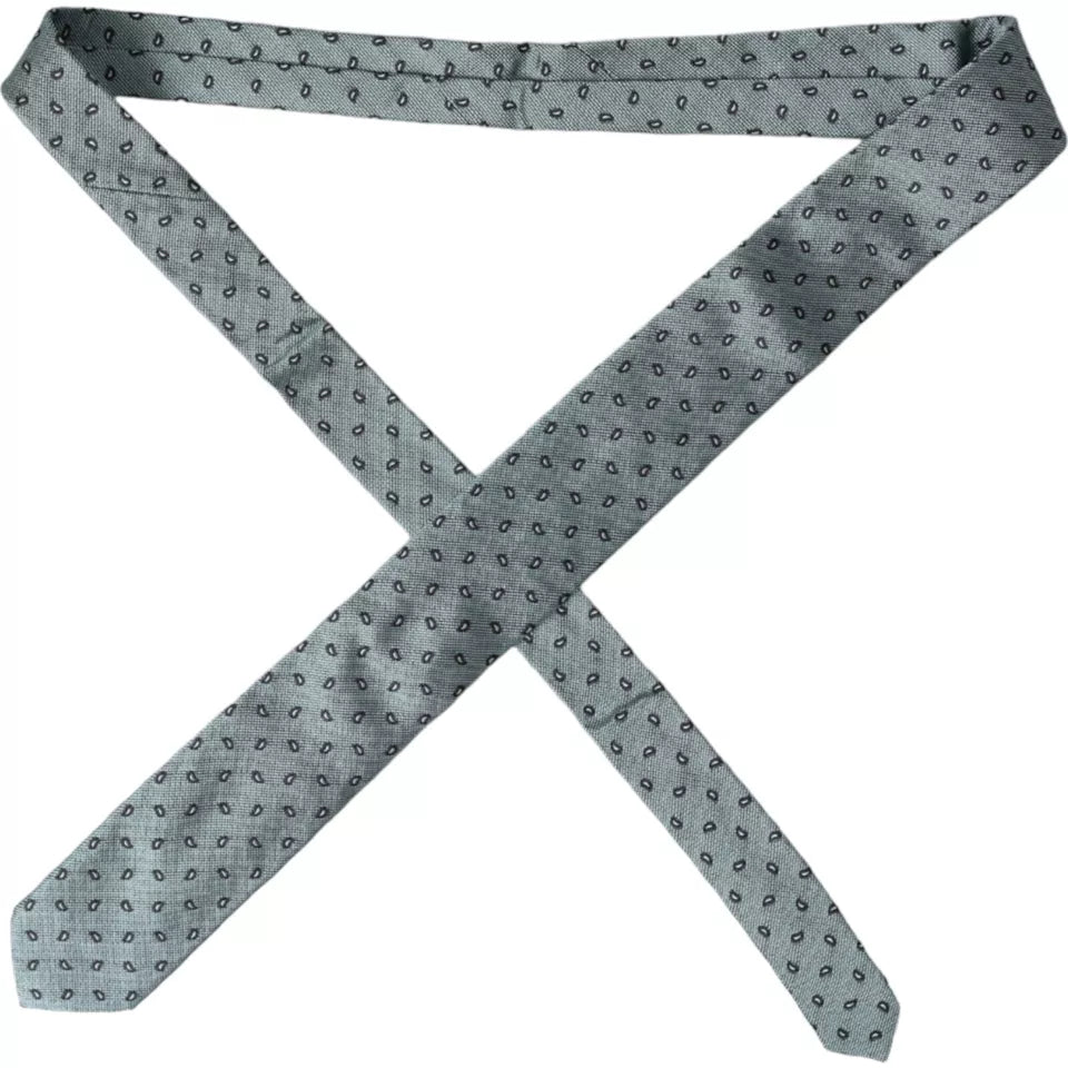 Green 100% Silk Patterned Adjustable Men Tie-Dolce & Gabbana-LabelTerrace.com