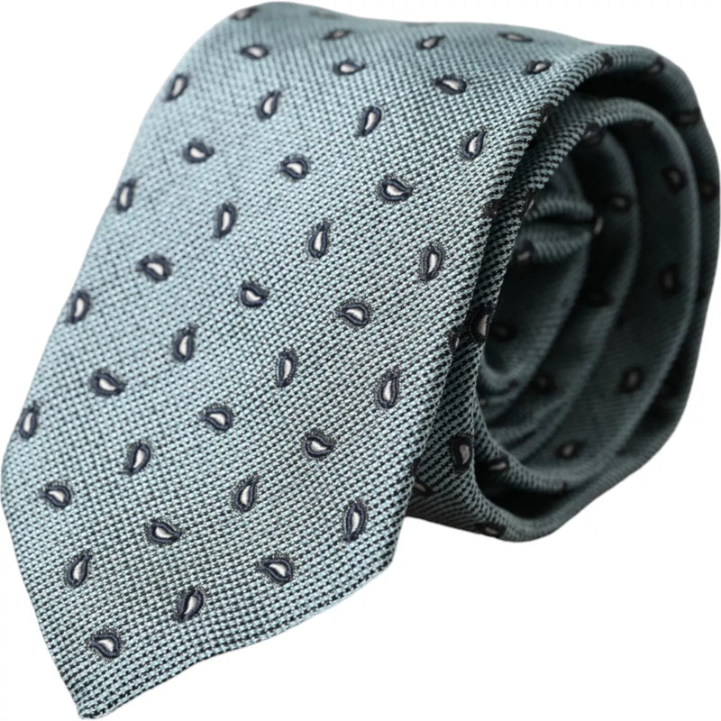 Green 100% Silk Patterned Adjustable Men Tie-Dolce & Gabbana-LabelTerrace.com