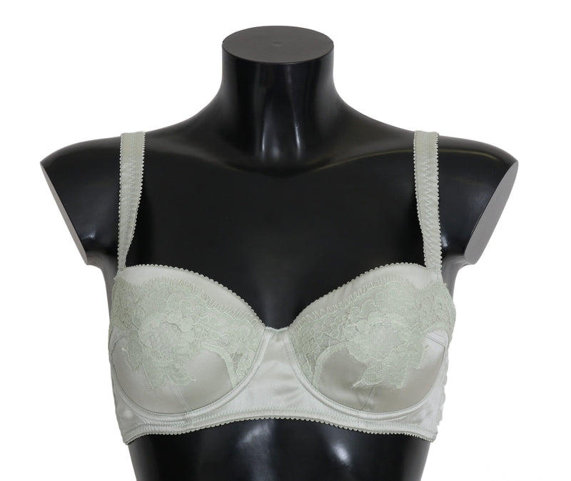 Green Balconcino Bra Floral Lace Underwear-Dolce & Gabbana-LabelTerrace.com