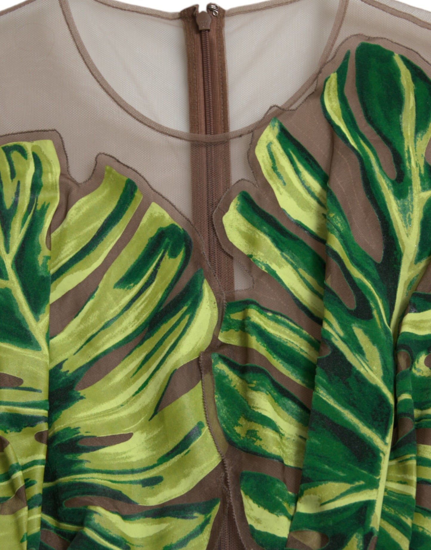 Green Banana Leaf Sleeveless Long Maxi Dress-Dolce & Gabbana-LabelTerrace.com