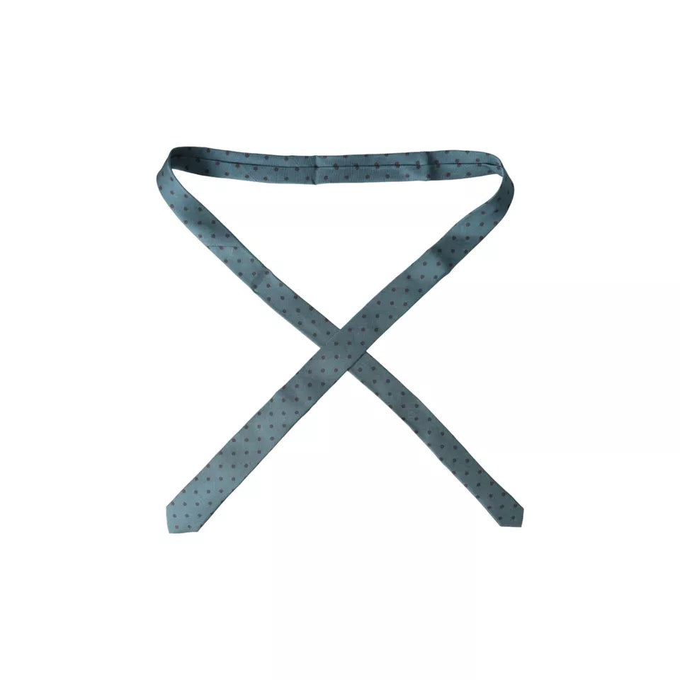 Green Black Polka Dot Silk Adjustable Men Tie-Dolce & Gabbana-LabelTerrace.com