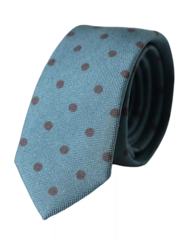 Green Black Polka Dot Silk Adjustable Men Tie-Dolce & Gabbana-LabelTerrace.com