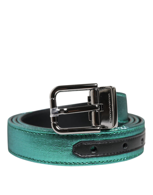 Green Black Polyester Metal Buckle Belt-Dolce & Gabbana-LabelTerrace.com