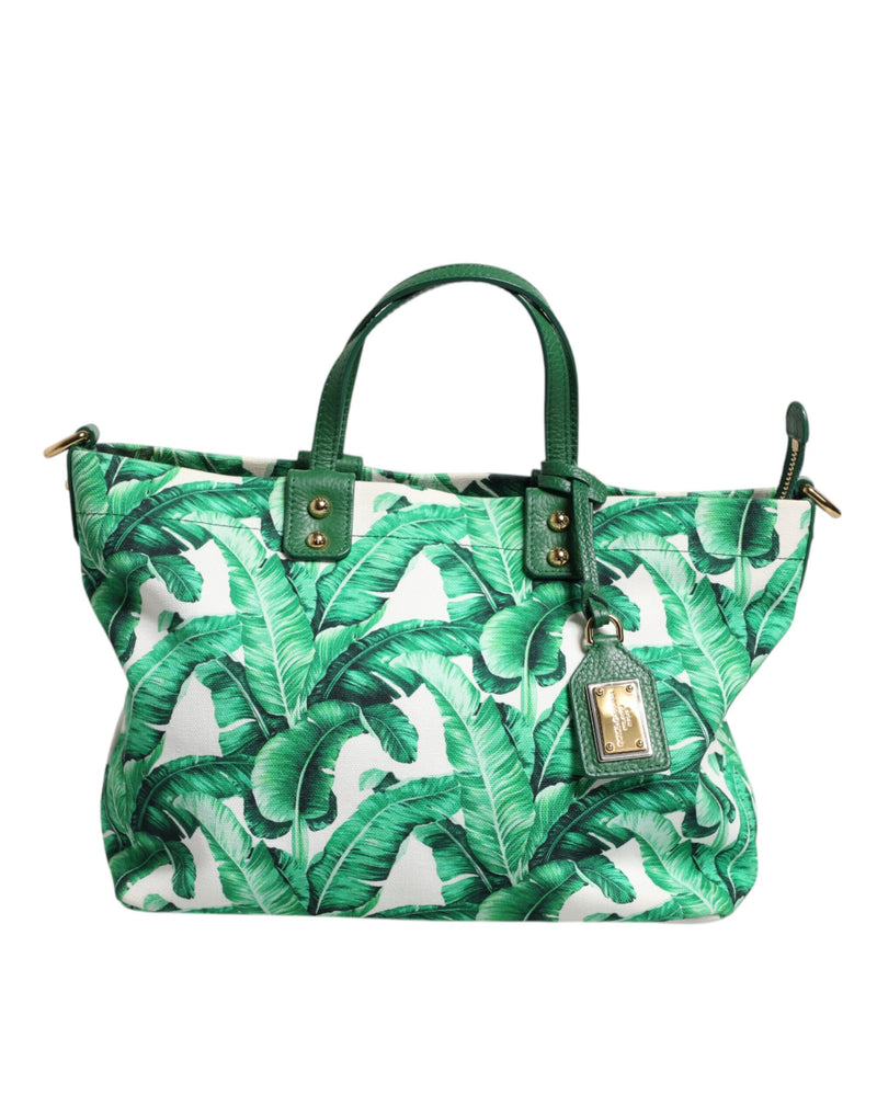 Green Canvas Botanical Garden Women Tote Bag-Dolce & Gabbana-LabelTerrace.com