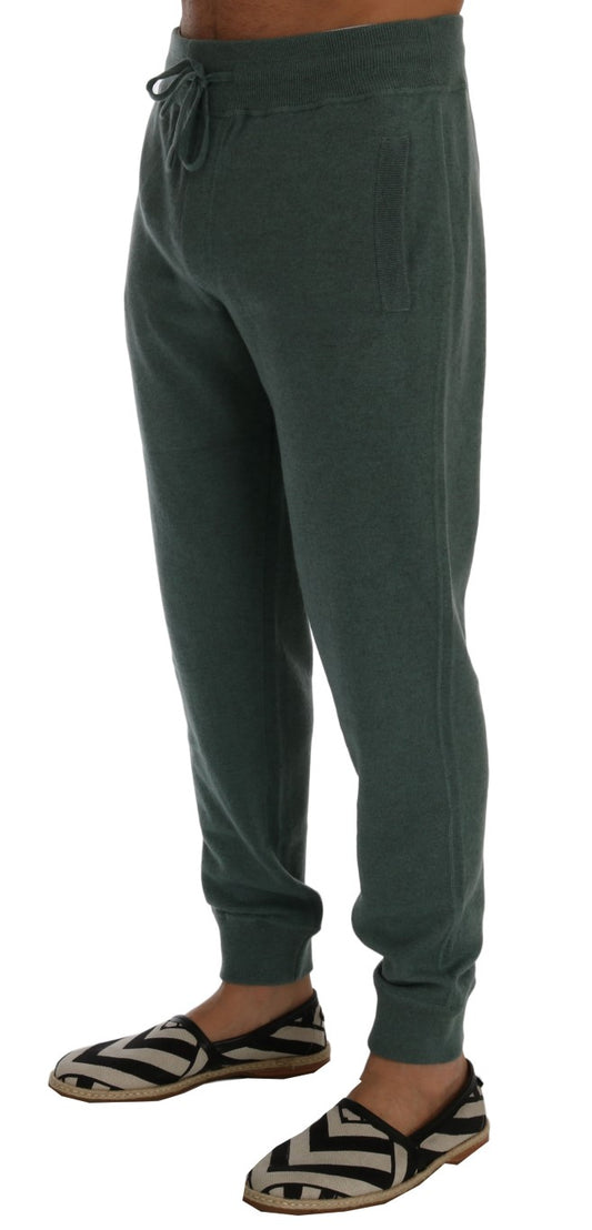 Green Cashmere Training Pants-Dolce & Gabbana-LabelTerrace.com