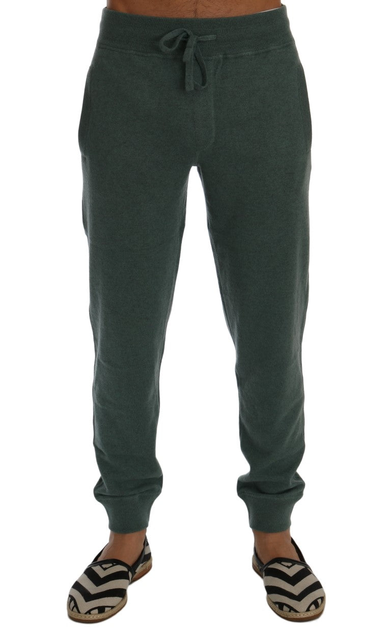 Green Cashmere Training Pants-Dolce & Gabbana-LabelTerrace.com