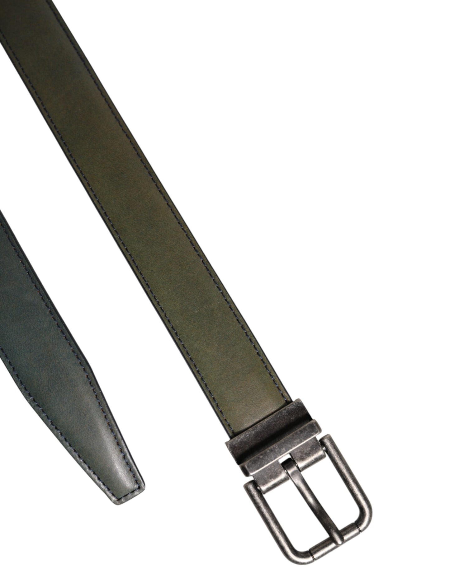 Green Classic Leather Metal Buckle Belt-Dolce & Gabbana-LabelTerrace.com
