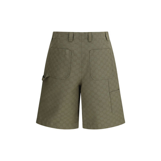 Green Cotton Bermuda Shorts