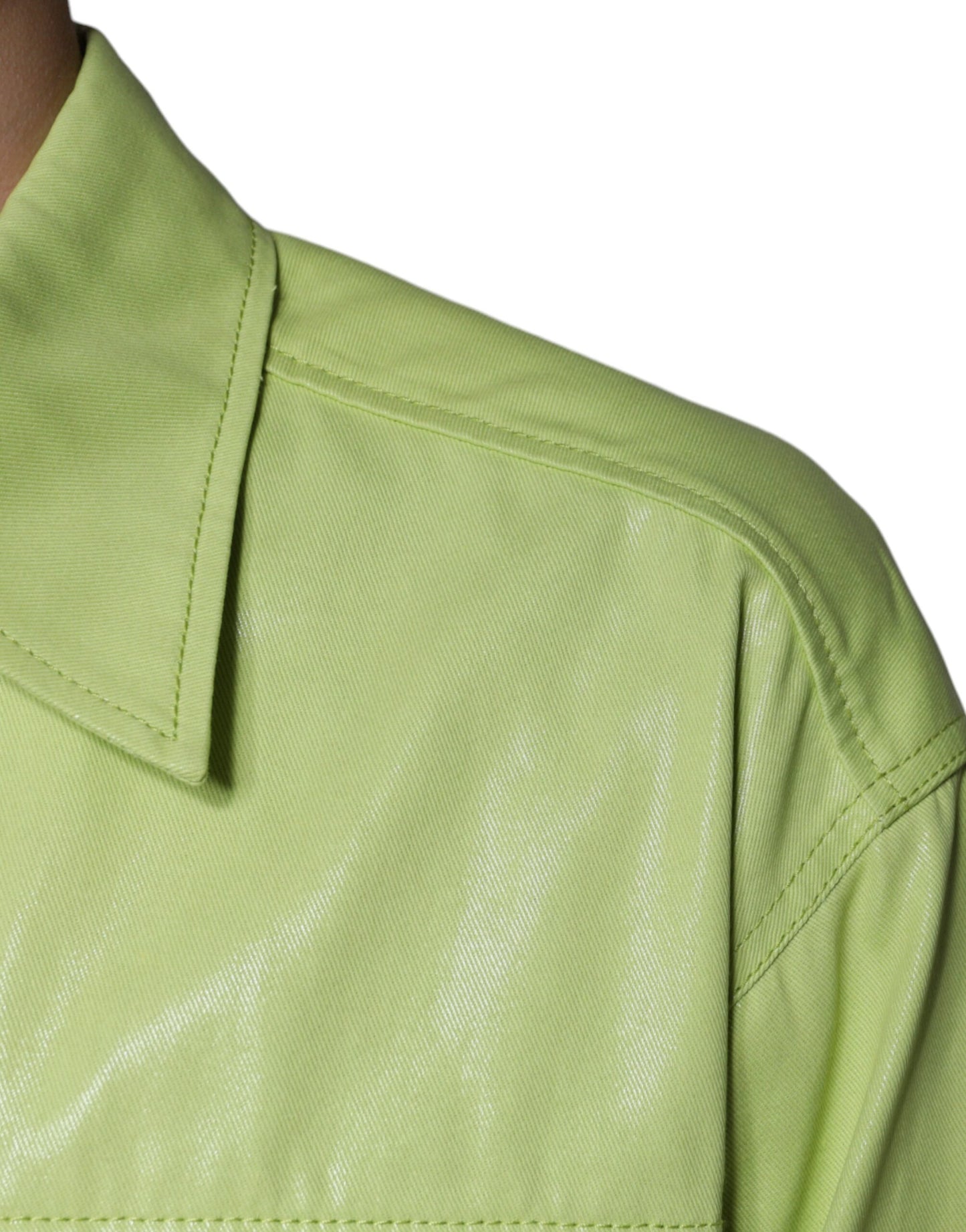 Green Cotton Collared Men Button Down Shirt-Dolce & Gabbana-LabelTerrace.com