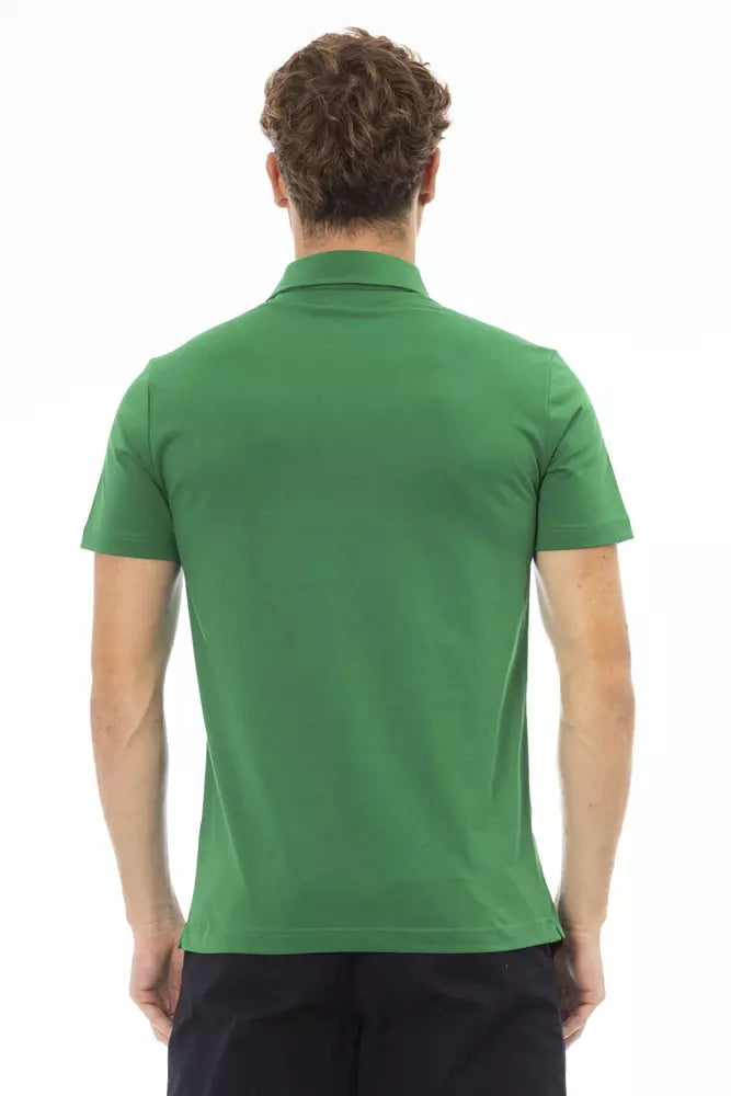 Green Cotton Men Polo-Baldinini Trend-LabelTerrace.com