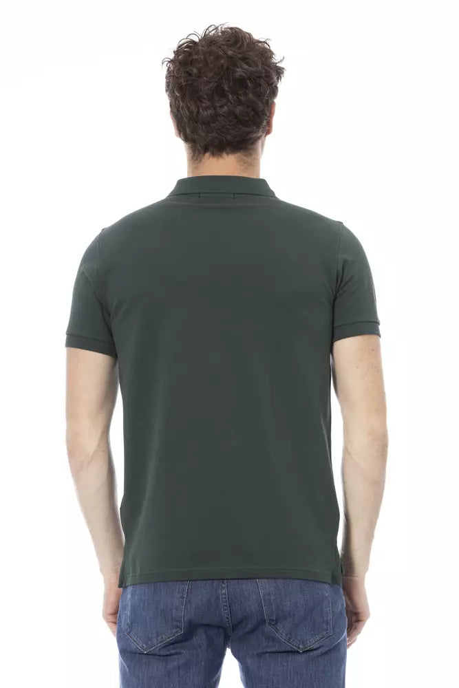 Green Cotton Men Polo Shirt-Baldinini Trend-LabelTerrace.com