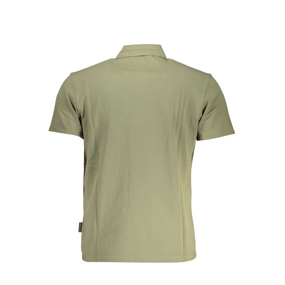 Green Cotton Mens Polo Shirt-Napapijri-LabelTerrace.com