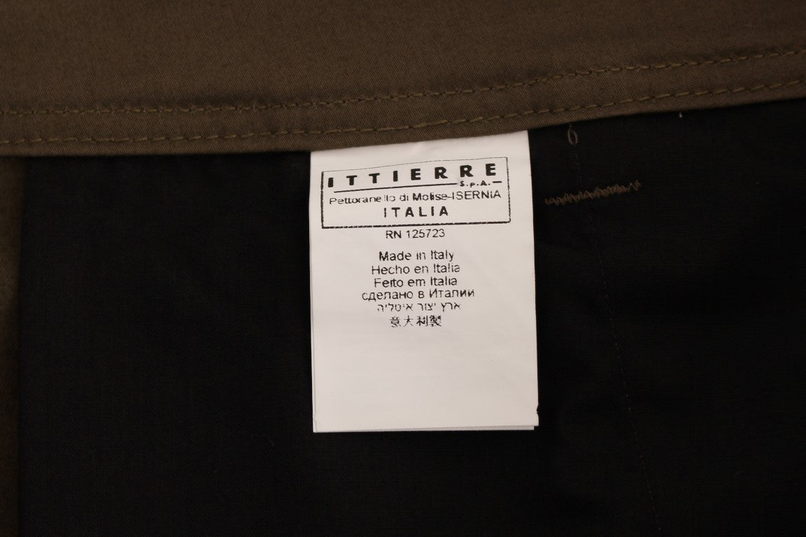 Green Cotton Stretch Comfort Fit Pants-GF Ferre-LabelTerrace.com