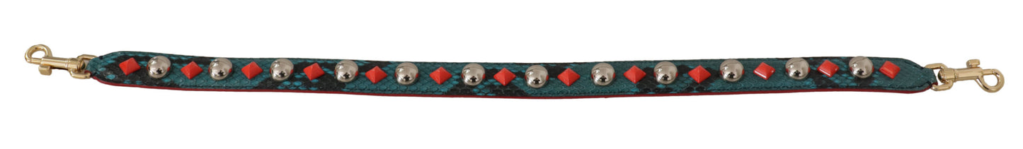 Green Crystals Leather Bag Shoulder Strap-Dolce & Gabbana-LabelTerrace.com