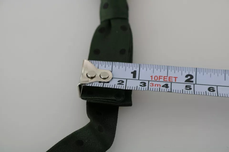 Green Dotted Silk Adjustable Neck Bow Tie-Dolce & Gabbana-LabelTerrace.com