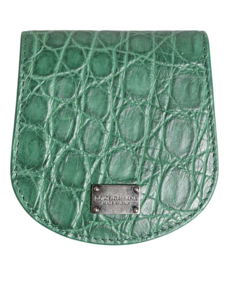 Green Exotic Skin Coin Condom Case Holder Pocket Wallet-Dolce & Gabbana-LabelTerrace.com