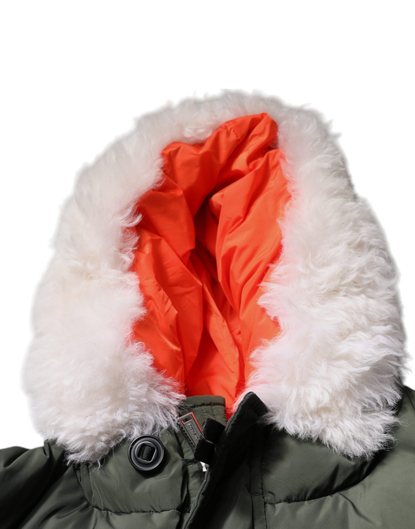 Green Hooded Long Sleeves Fur Shearling Jacket-Dsquared²-LabelTerrace.com