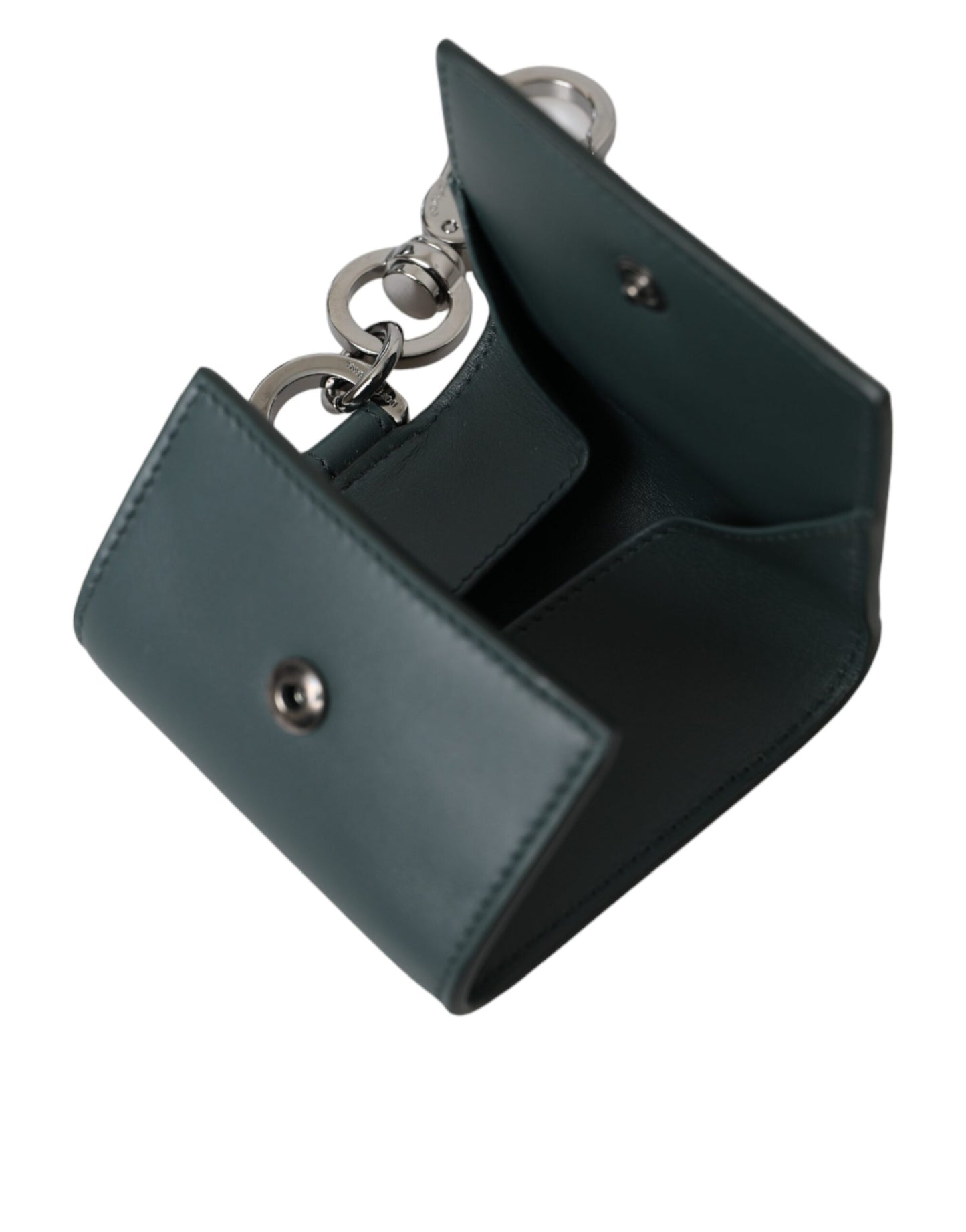 Green Leather DG Logo Keyring Coin Purse Keyring Wallet-Dolce & Gabbana-LabelTerrace.com