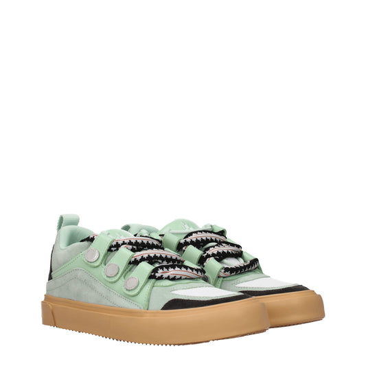 Green Leather Low Top Sneakers-Marcelo Burlon-LabelTerrace.com
