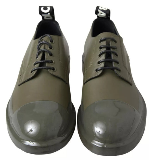 Green Leather Rubber Sole Dress Shoes-Dolce & Gabbana-LabelTerrace.com