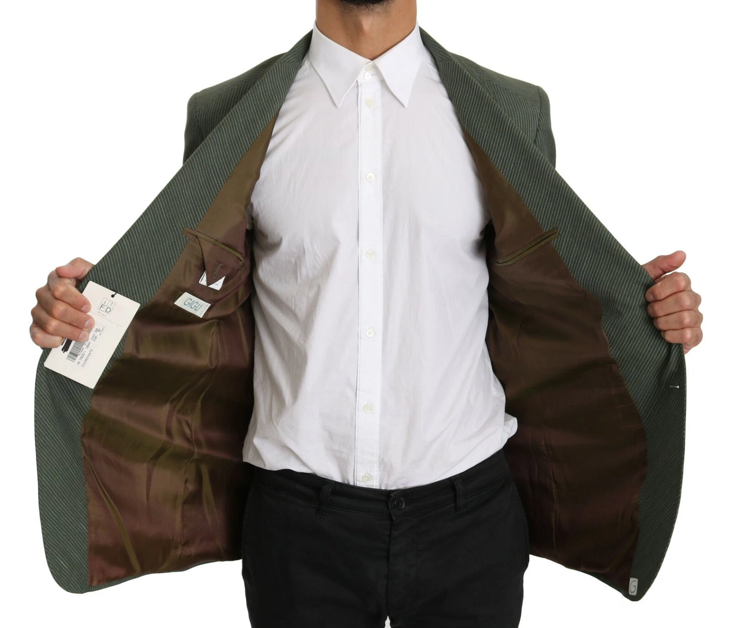 Green Linen Blazer One Piece Single Breasted Jacket-Romeo Gigli-LabelTerrace.com