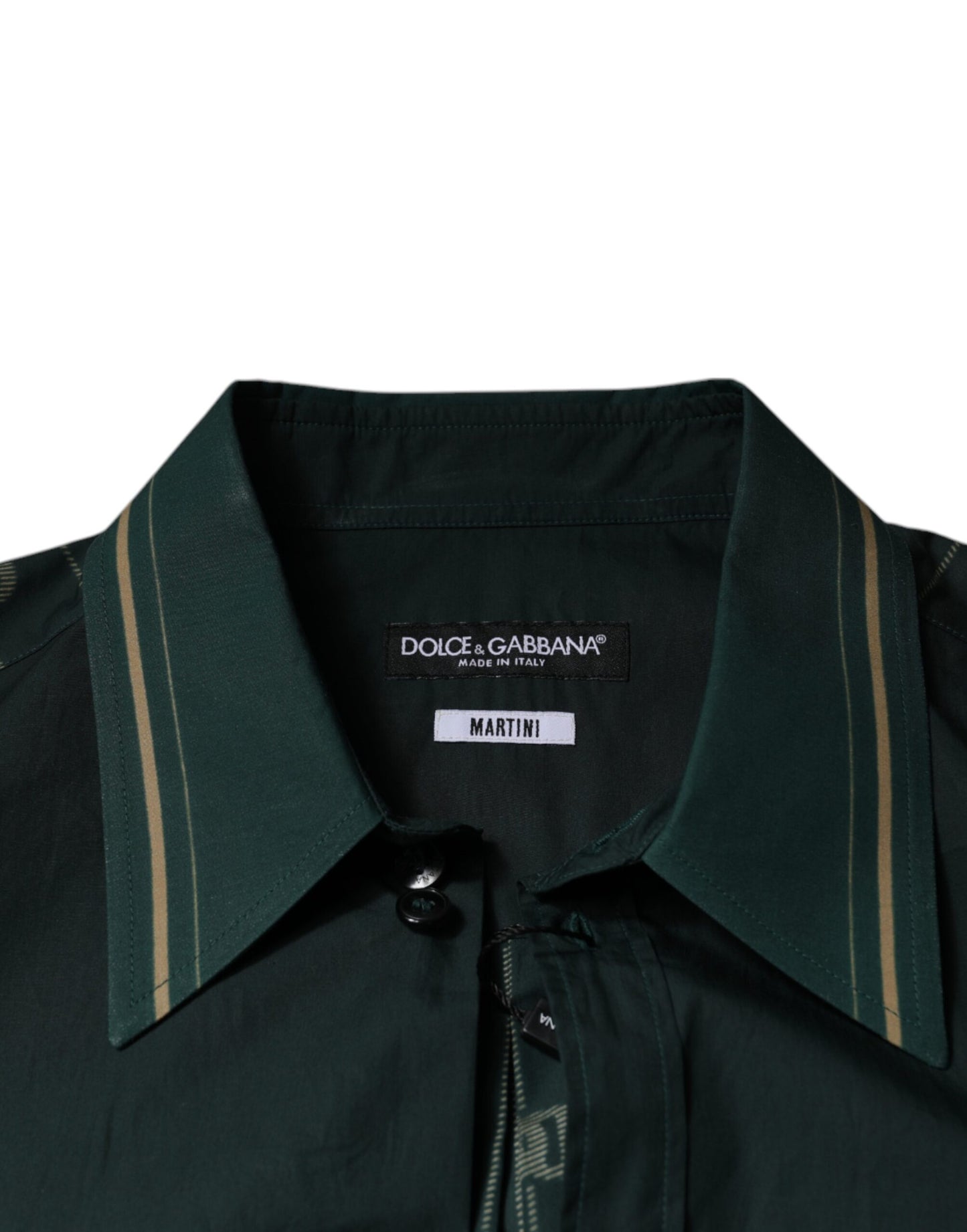 Green Logo Long Sleeve MARTINI Casual Shirt-Dolce & Gabbana-LabelTerrace.com