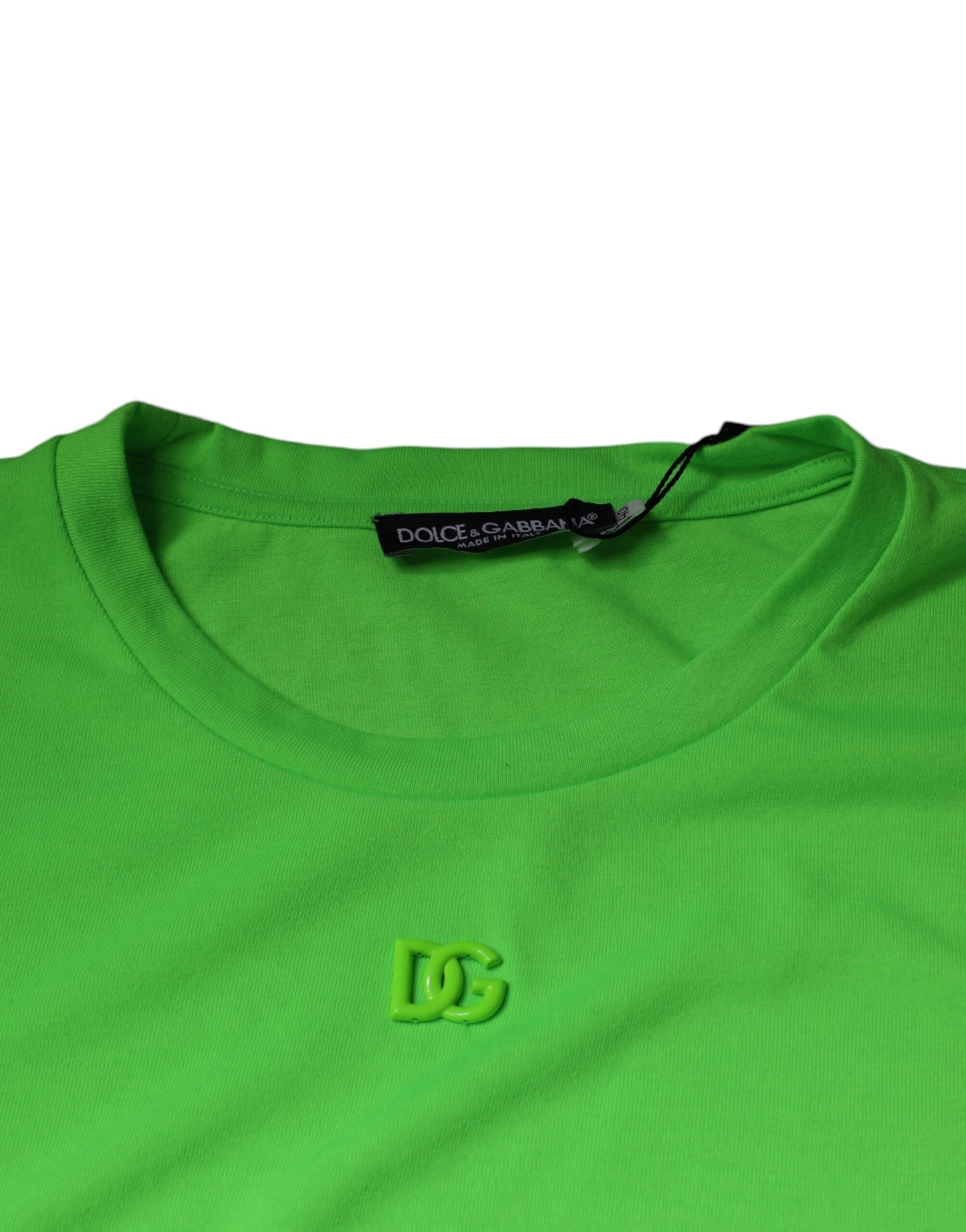Green Logo Round Neck Short Sleeves T-shirt-Dolce & Gabbana-LabelTerrace.com