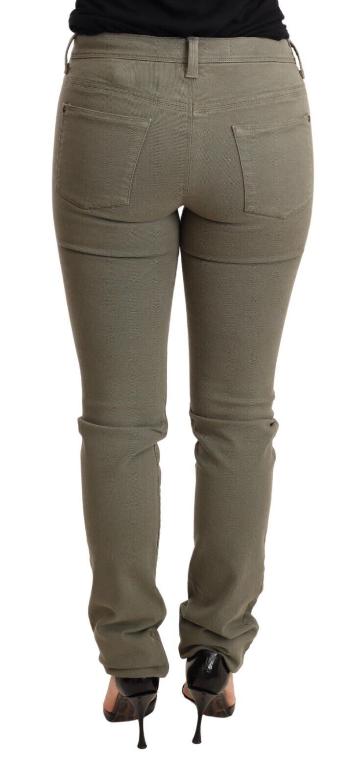 Green Low Waist Skinny Slim Trouser Cotton Jeans-Ermanno Scervino-LabelTerrace.com