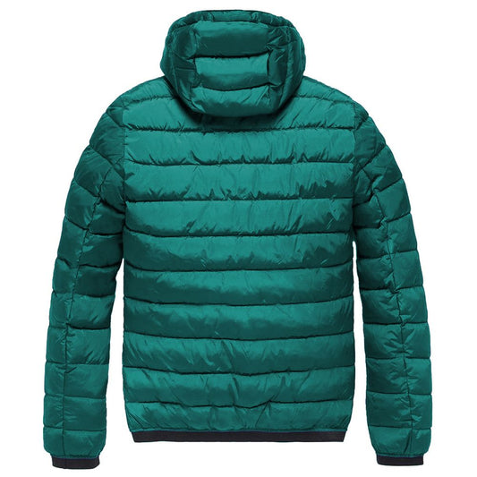 Green Nylon Men Jacket-Refrigiwear-LabelTerrace.com