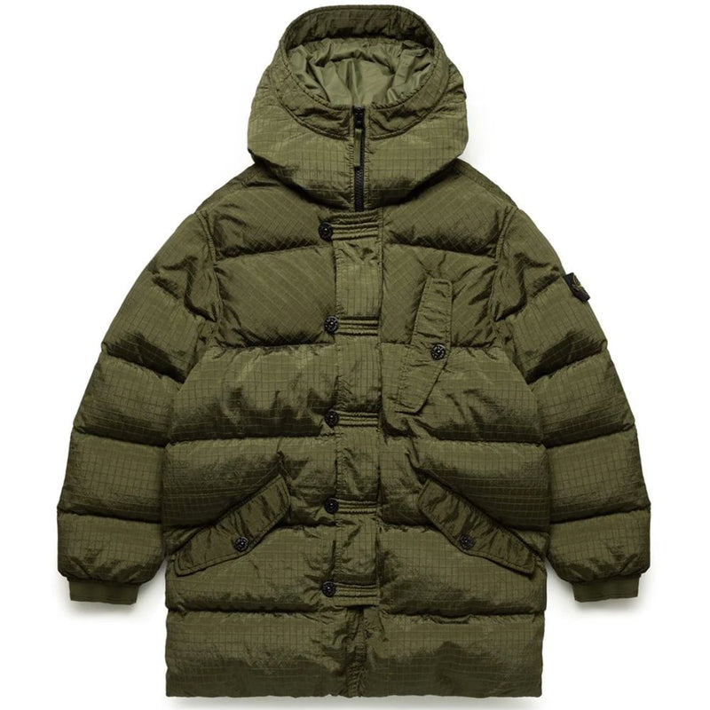 Green Nylon Men Parka-Stone Island-LabelTerrace.com