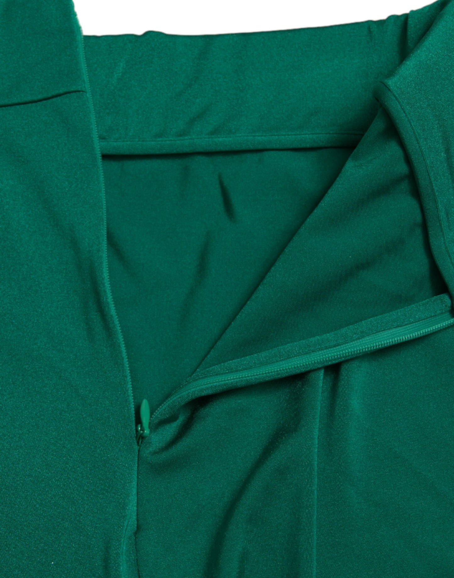 Green Nylon Stretch Slim Leggings Pants-Dolce & Gabbana-LabelTerrace.com