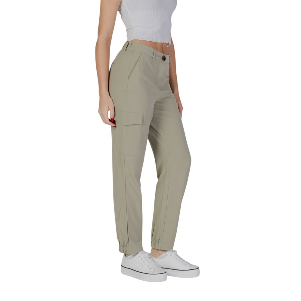 Green Polyester Cargo Pants