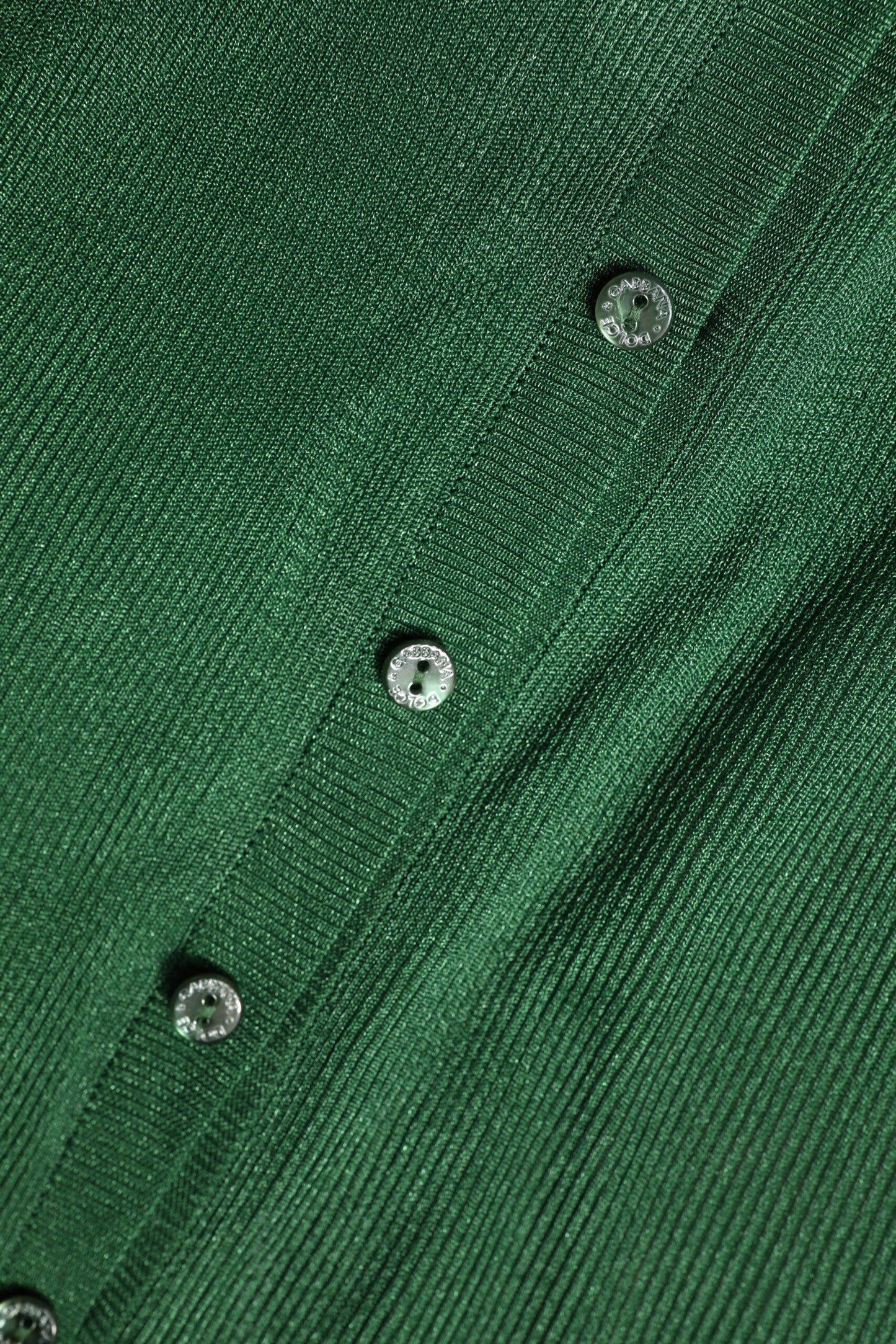 Green Polyester Long Sleeves Cardigan Sweater-Dolce & Gabbana-LabelTerrace.com