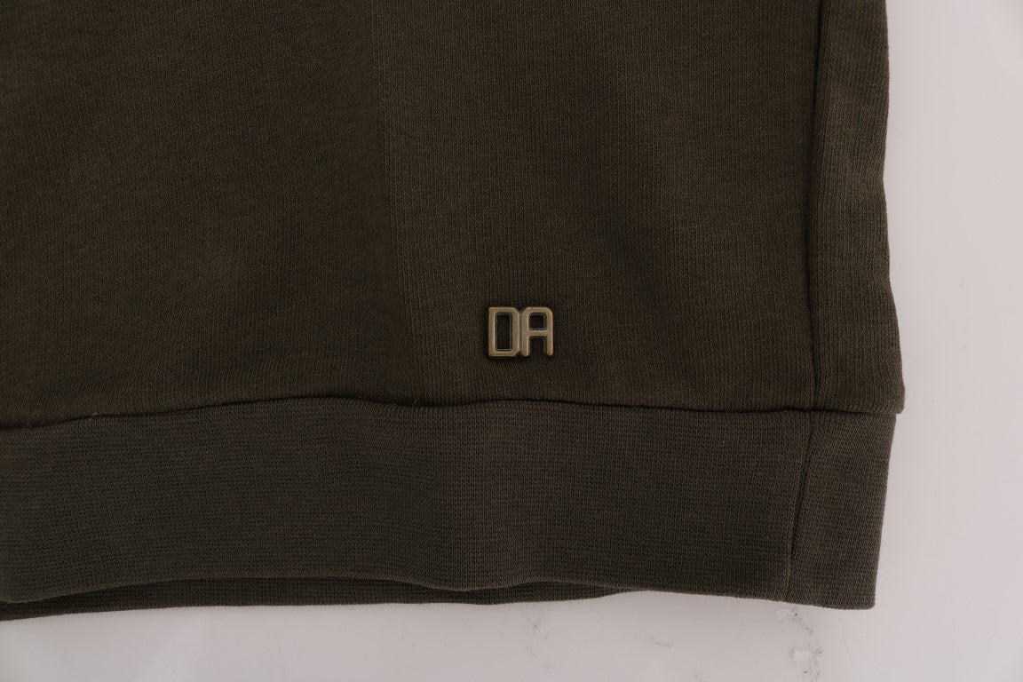 Green Pullover Hodded Cotton Sweater-Daniele Alessandrini-LabelTerrace.com