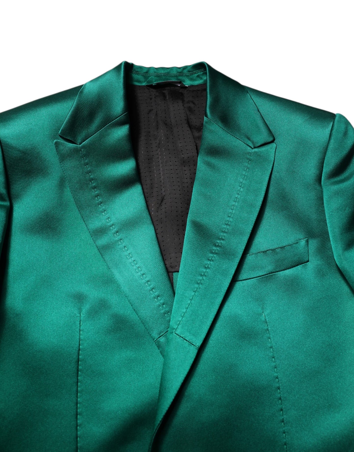 Green Silk 3 Piece Single Breasted Suit-Dolce & Gabbana-LabelTerrace.com