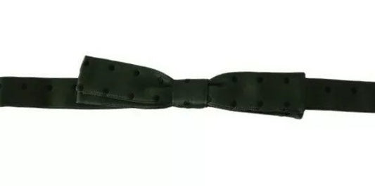 Green Silk Dotted Mens Necktie Bow Tie-Dolce & Gabbana-LabelTerrace.com
