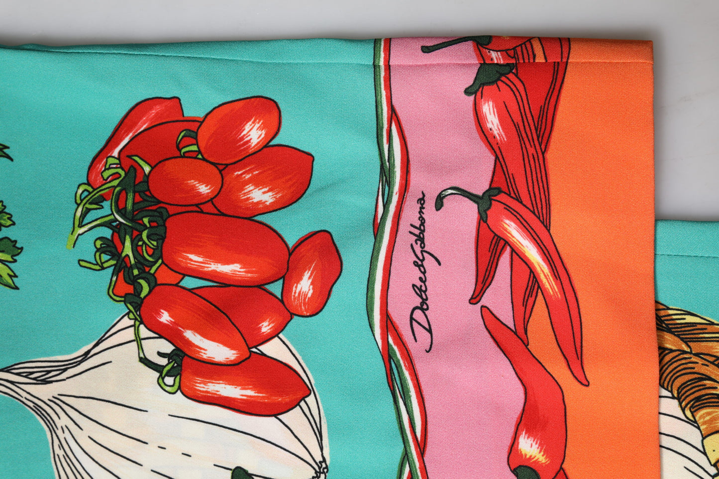 Green Silk Printed Straight Pants-Dolce & Gabbana-LabelTerrace.com