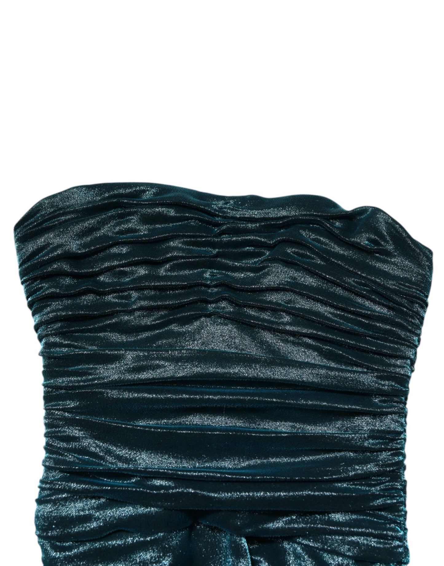 Green Silk Satin Fitted Strapless Dress-Dolce & Gabbana-LabelTerrace.com