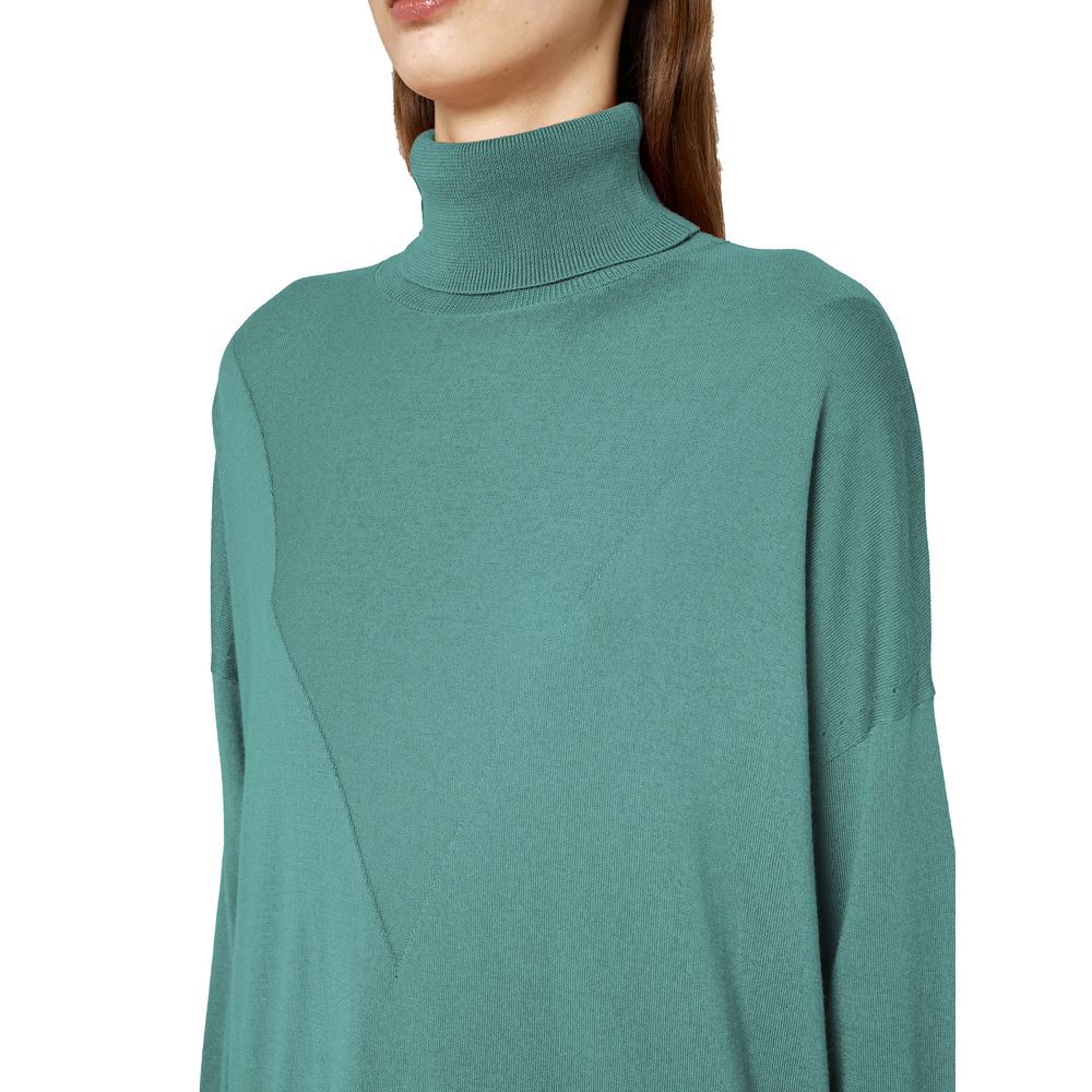 Green Silk Sweater-Alpha Studio-LabelTerrace.com