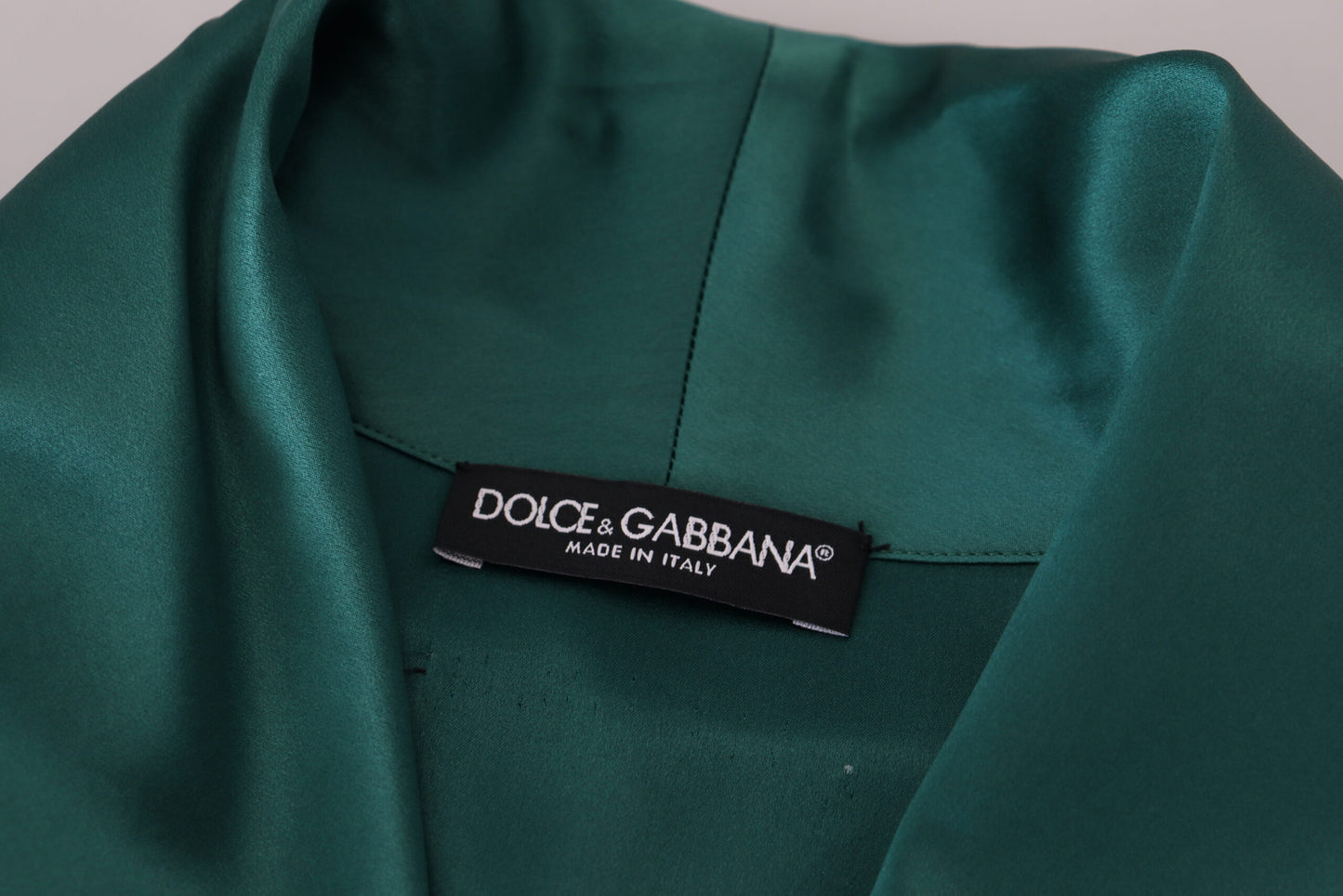 Green Silk Waist Belt Robe Sleepwear-Dolce & Gabbana-LabelTerrace.com