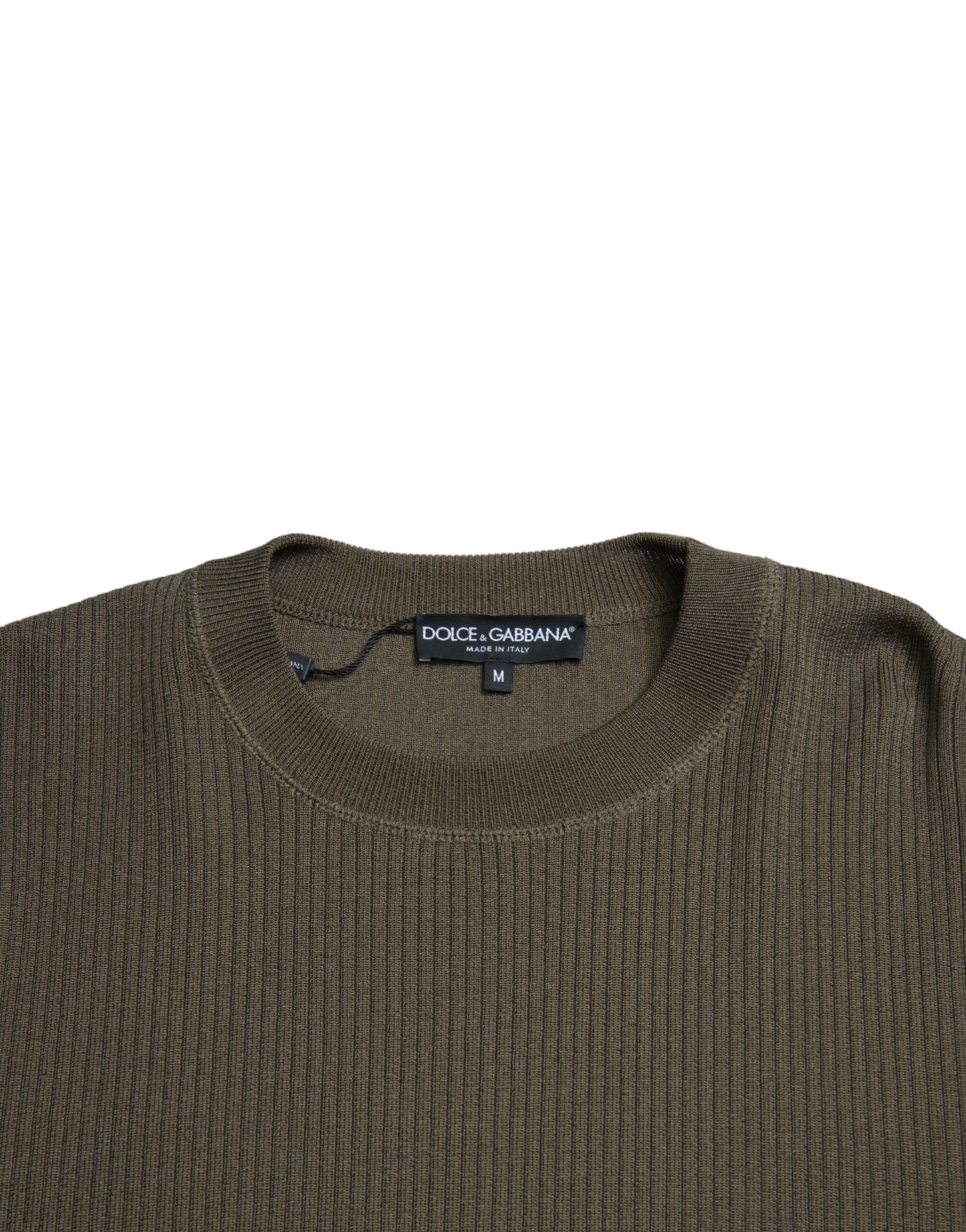 Green Viscose Crew Neck Men Pullover Sweater-Dolce & Gabbana-LabelTerrace.com
