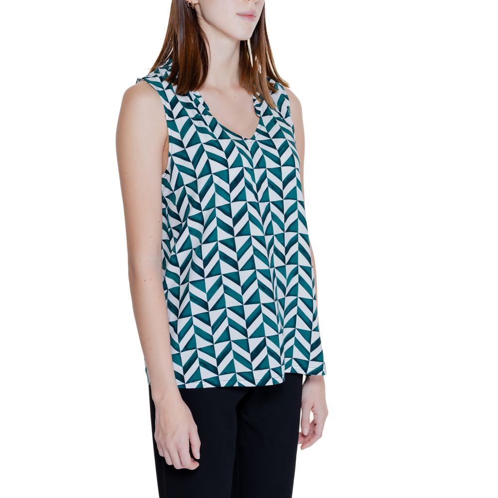 Green Viscose Tank Tops-Street One-LabelTerrace.com