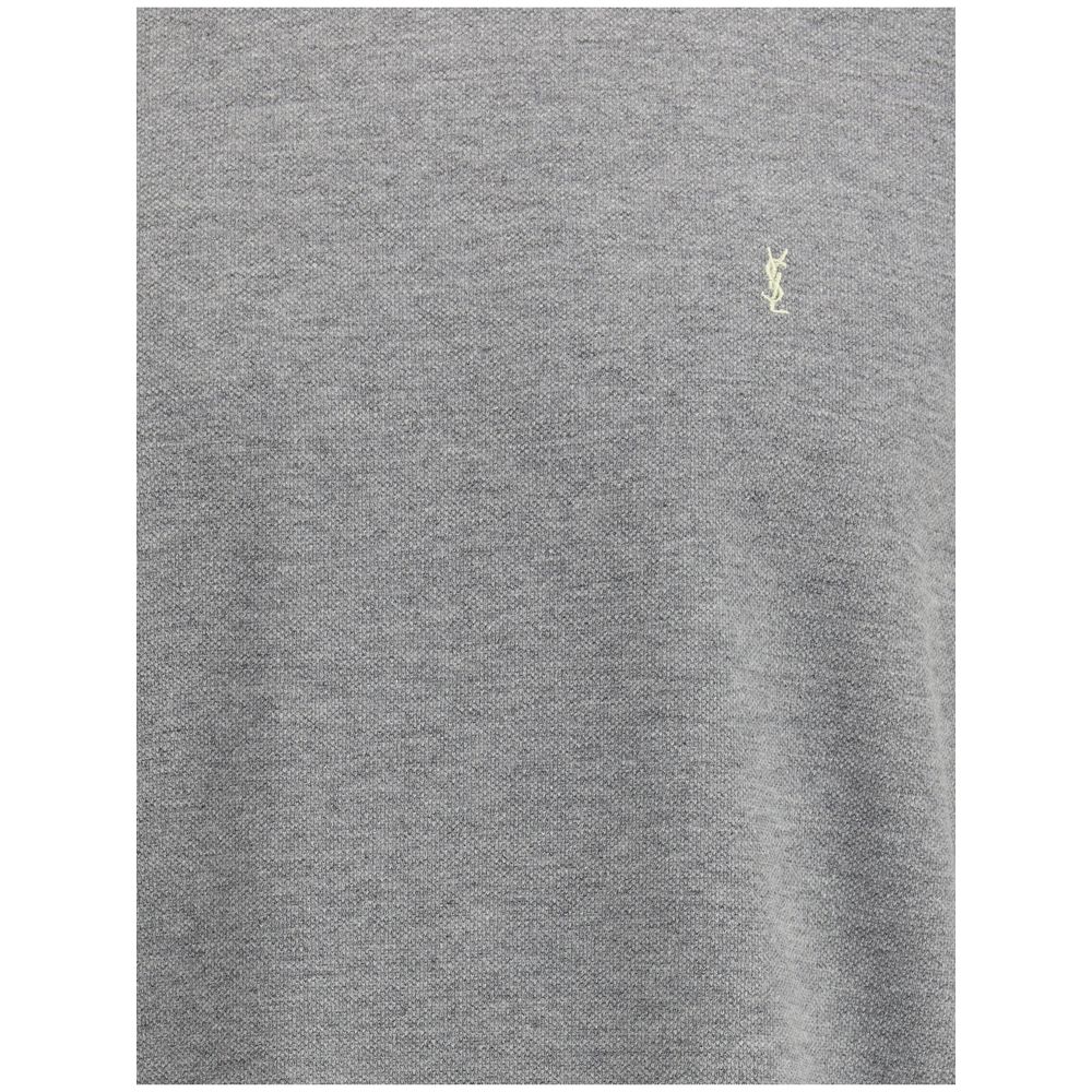 Grey Cotton Oversized T-shirt-Saint Laurent-LabelTerrace.com