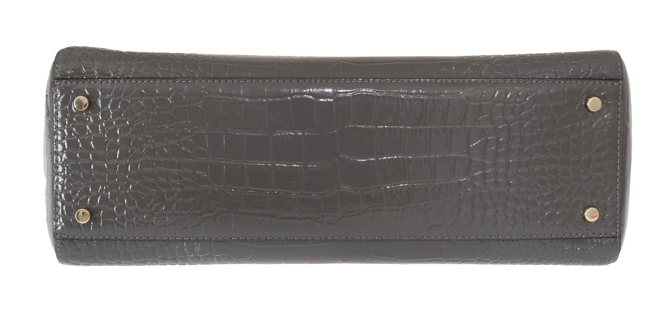 Grey Croc Embossed Leather Elissa Bristol Drive Tote Handbag Bag-Kate Spade-LabelTerrace.com