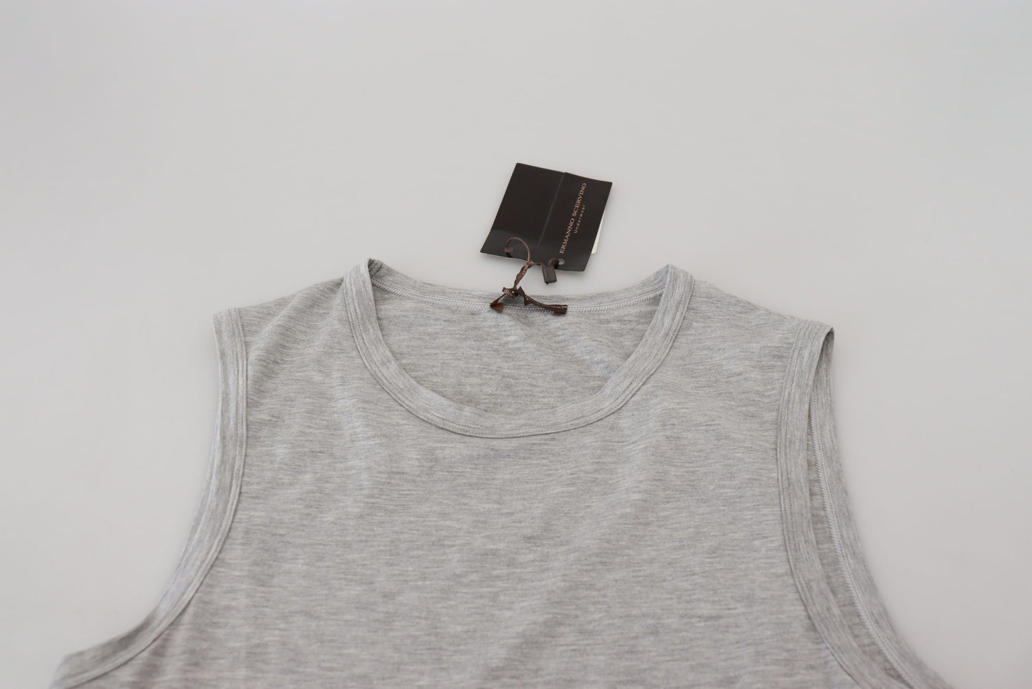 Grey Sleeveless Men Pullover T-shirt-Ermanno Scervino-LabelTerrace.com