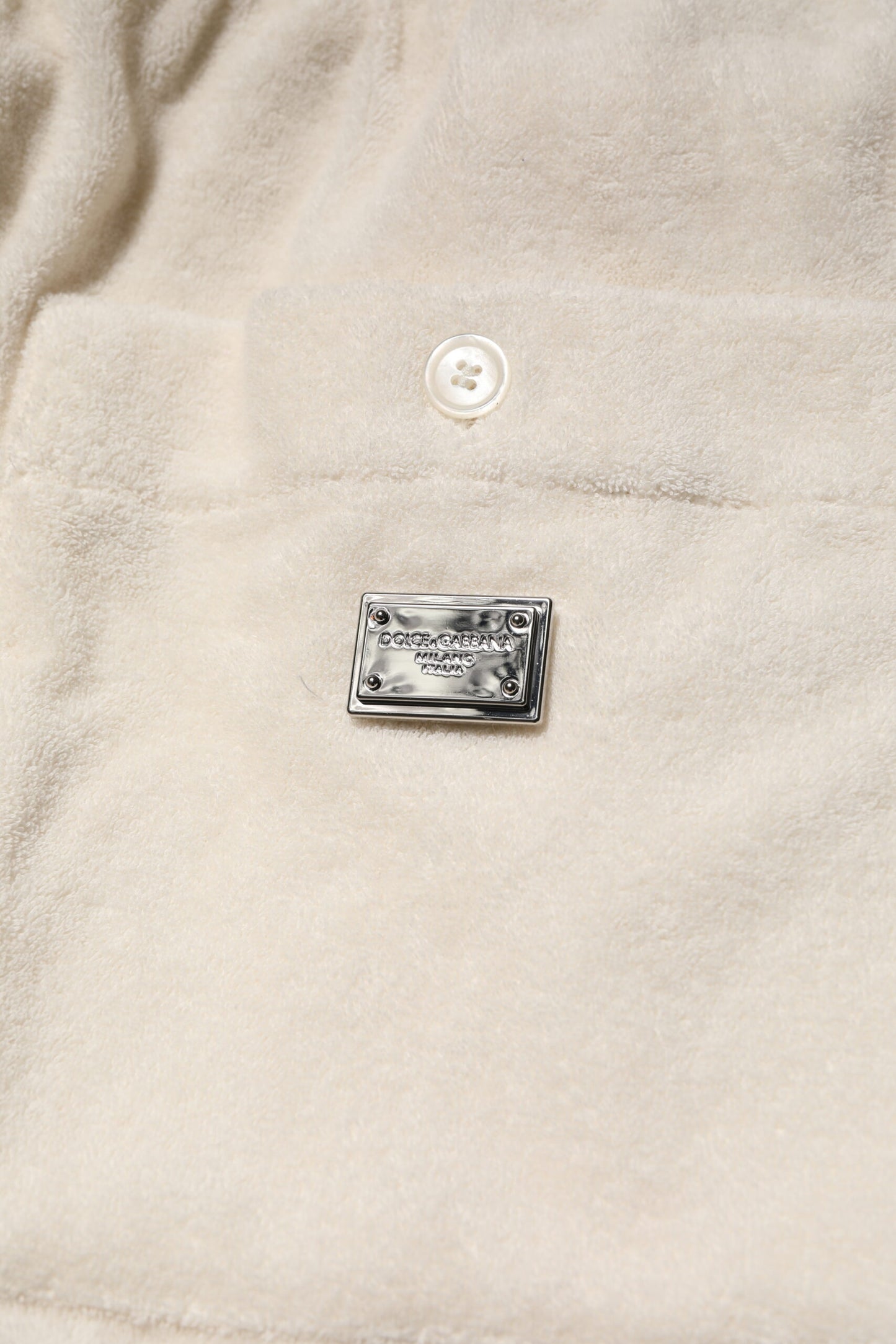 Ivory Cotton Men Bermuda Sweatshorts Shorts-Dolce & Gabbana-LabelTerrace.com