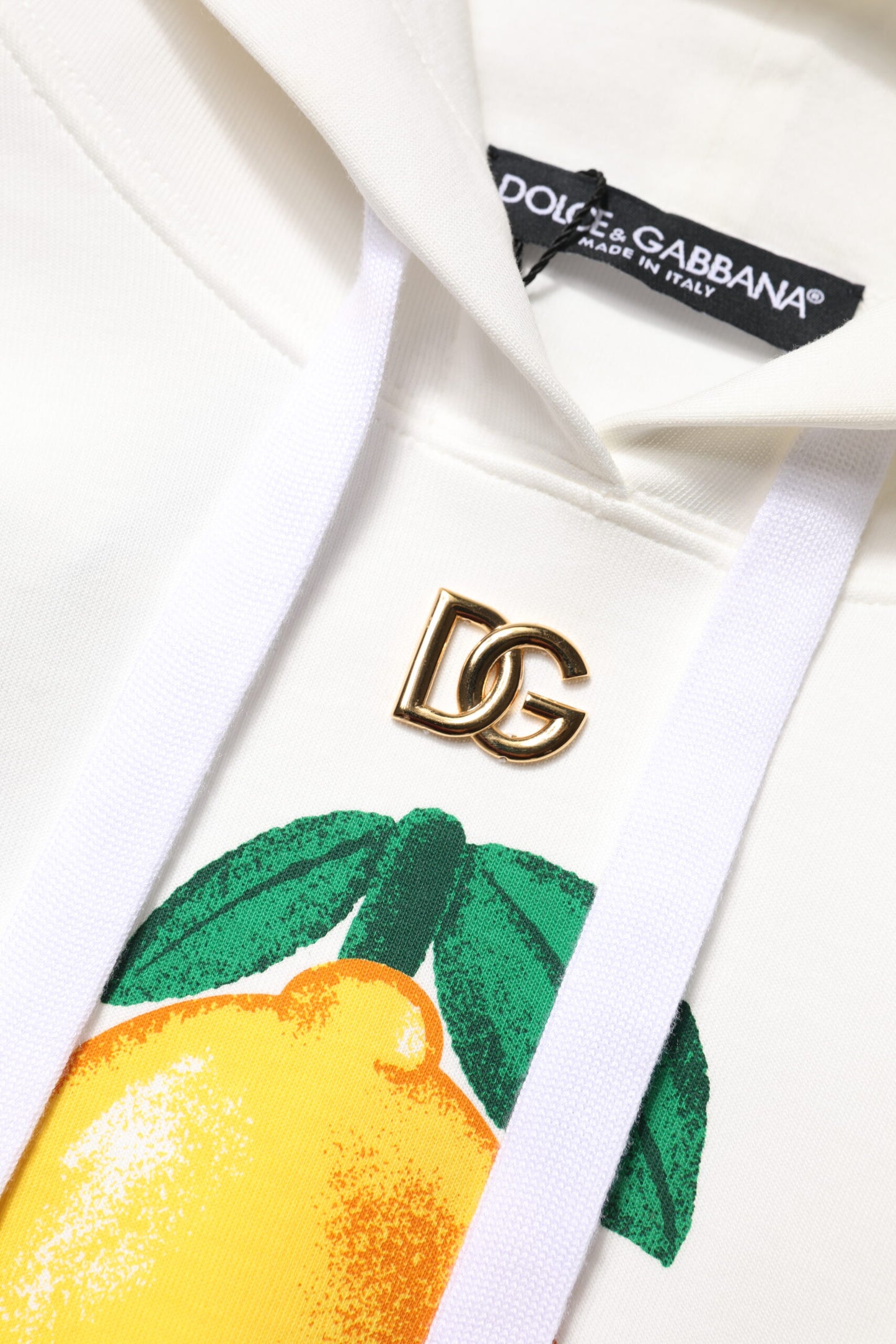 Ivory Cotton Printed Hooded Pullover Sweater-Dolce & Gabbana-LabelTerrace.com