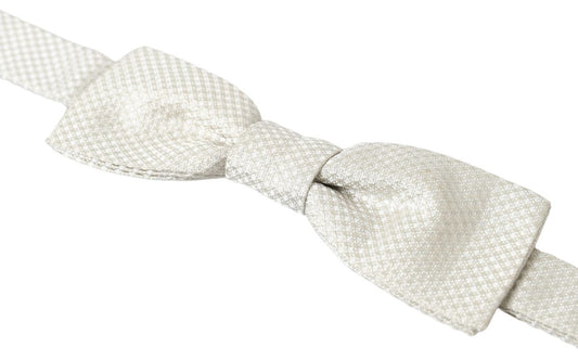 Ivory Silk Adjustable Neck Papillon Men Bow Tie-Dolce & Gabbana-LabelTerrace.com